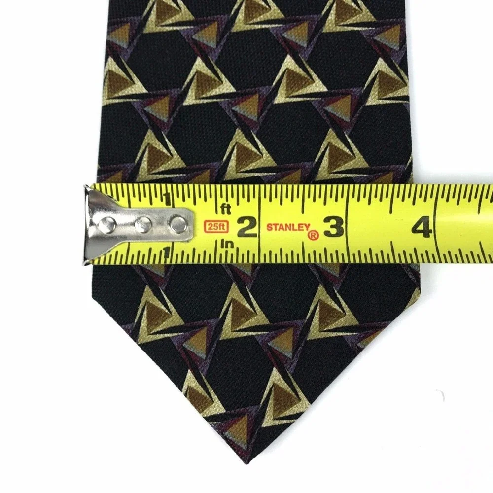 Jhane Barnes Luxury Tie Men's Purple Beige Print Geometric Fine Necktie JAPAN